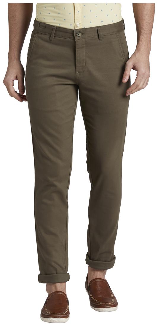 

Parx Men Green Solid Tapered fit Regular trousers