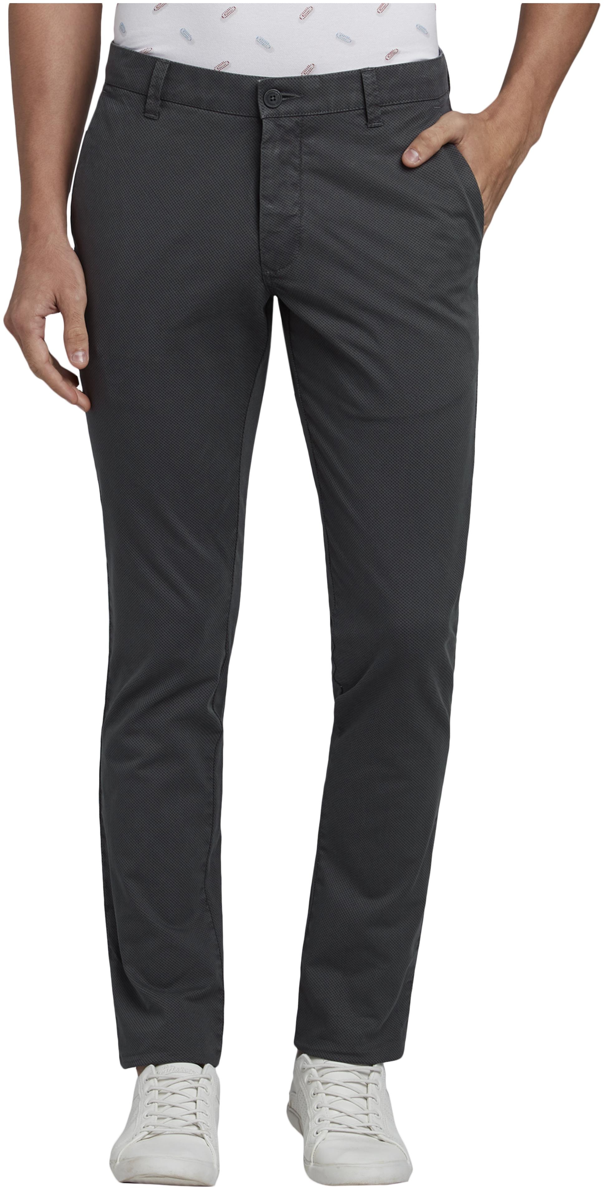 

Parx Men Grey Striped Regular fit Regular trousers