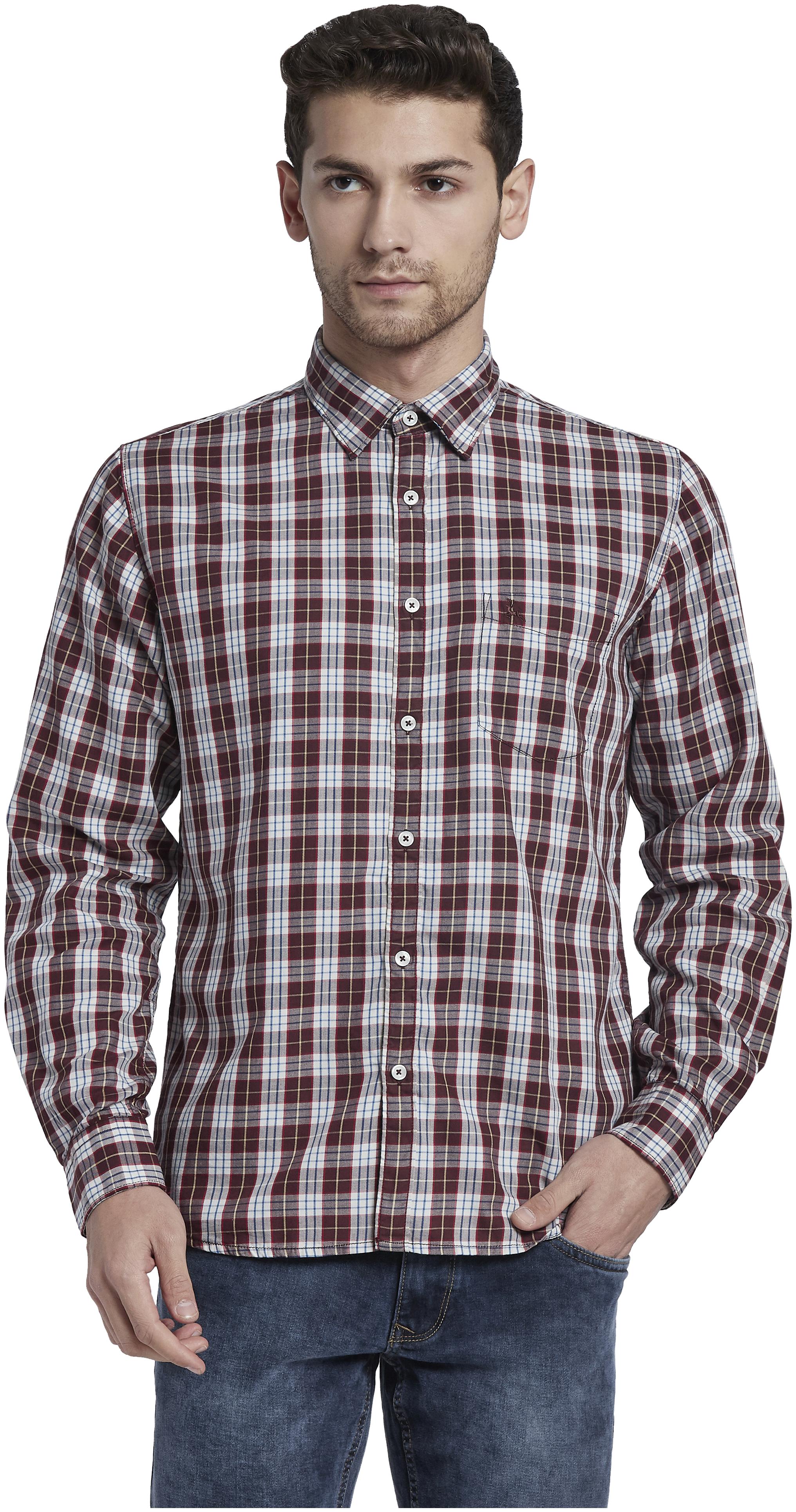 

Parx Men Red Checked Slim Fit Casual Shirt