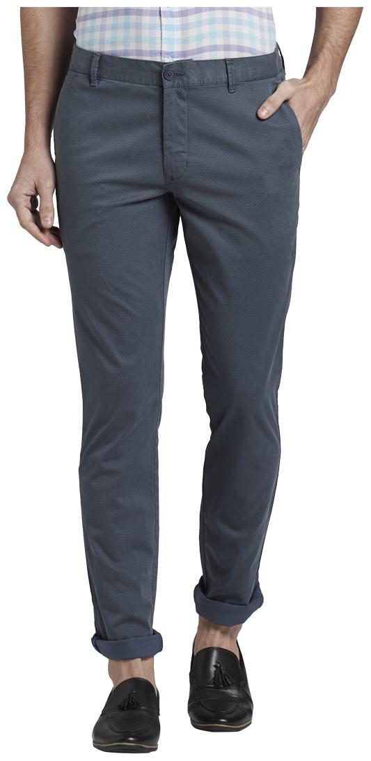 

Parx Men Grey Textured Slim fit Regular trousers