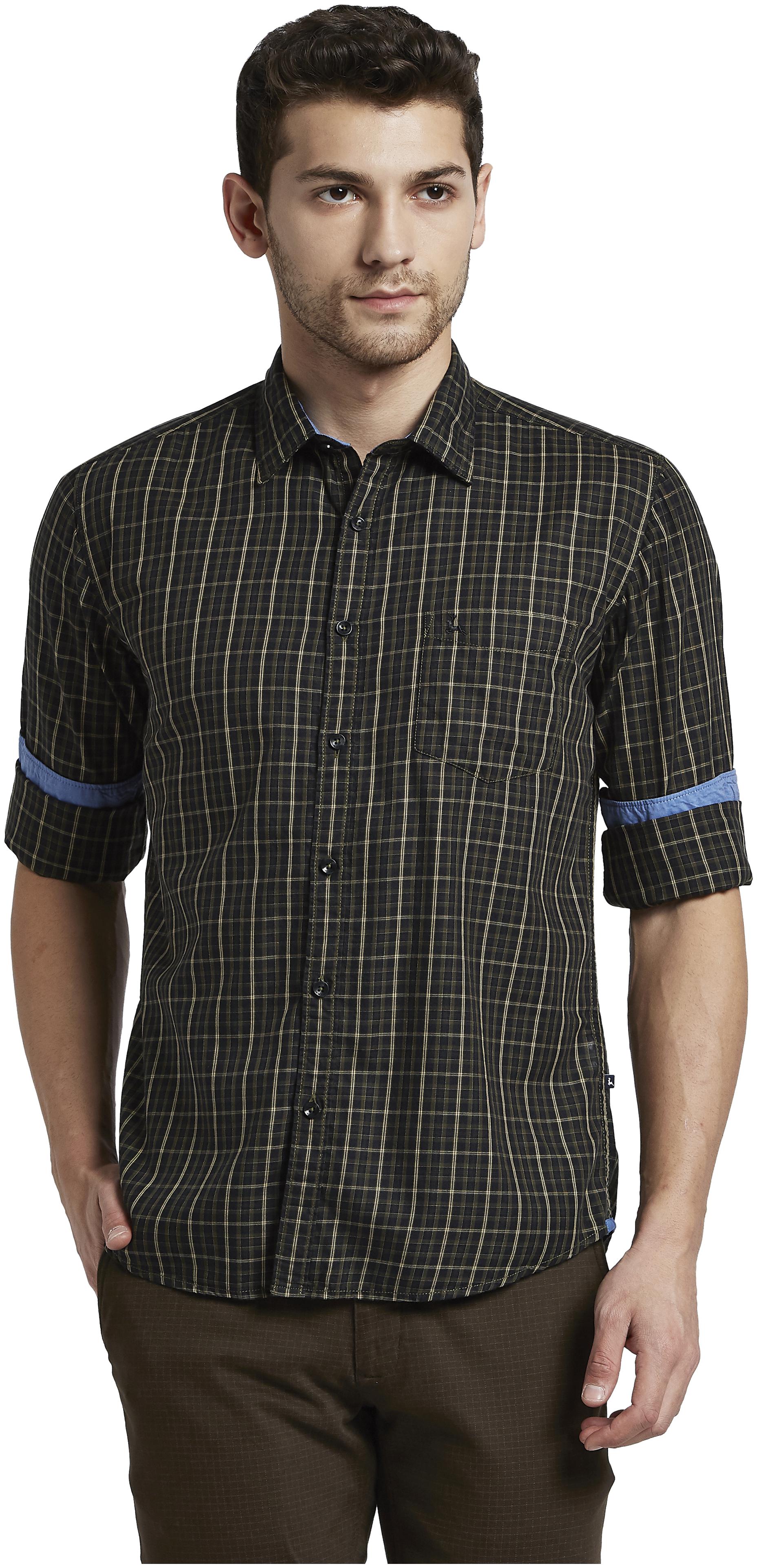 

Parx Men Green Checked Slim Fit Casual Shirt