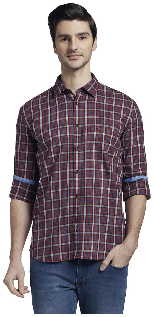 

Parx Men Red Checked Slim Fit Casual Shirt