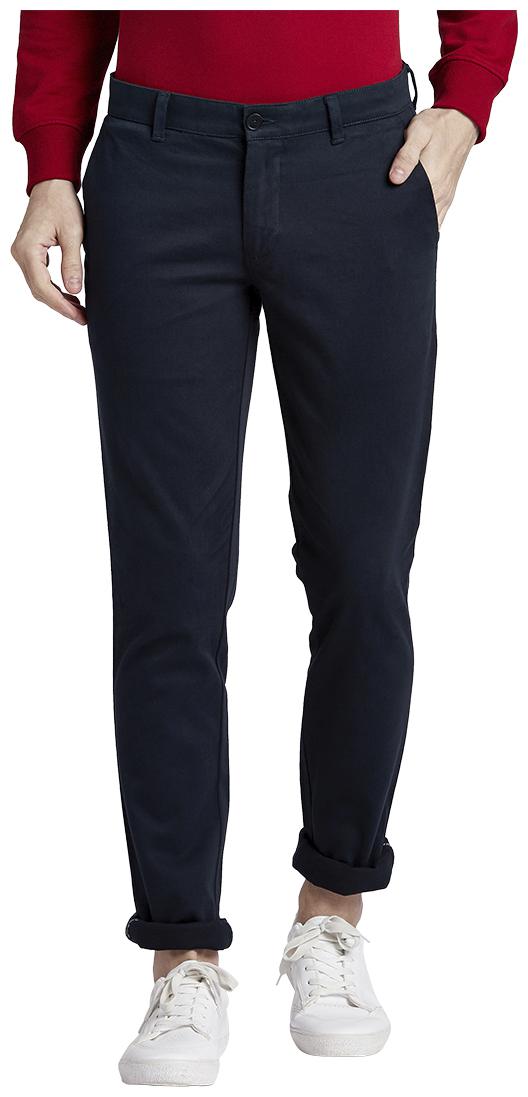 

Parx Men Blue Solid Slim fit Regular trousers