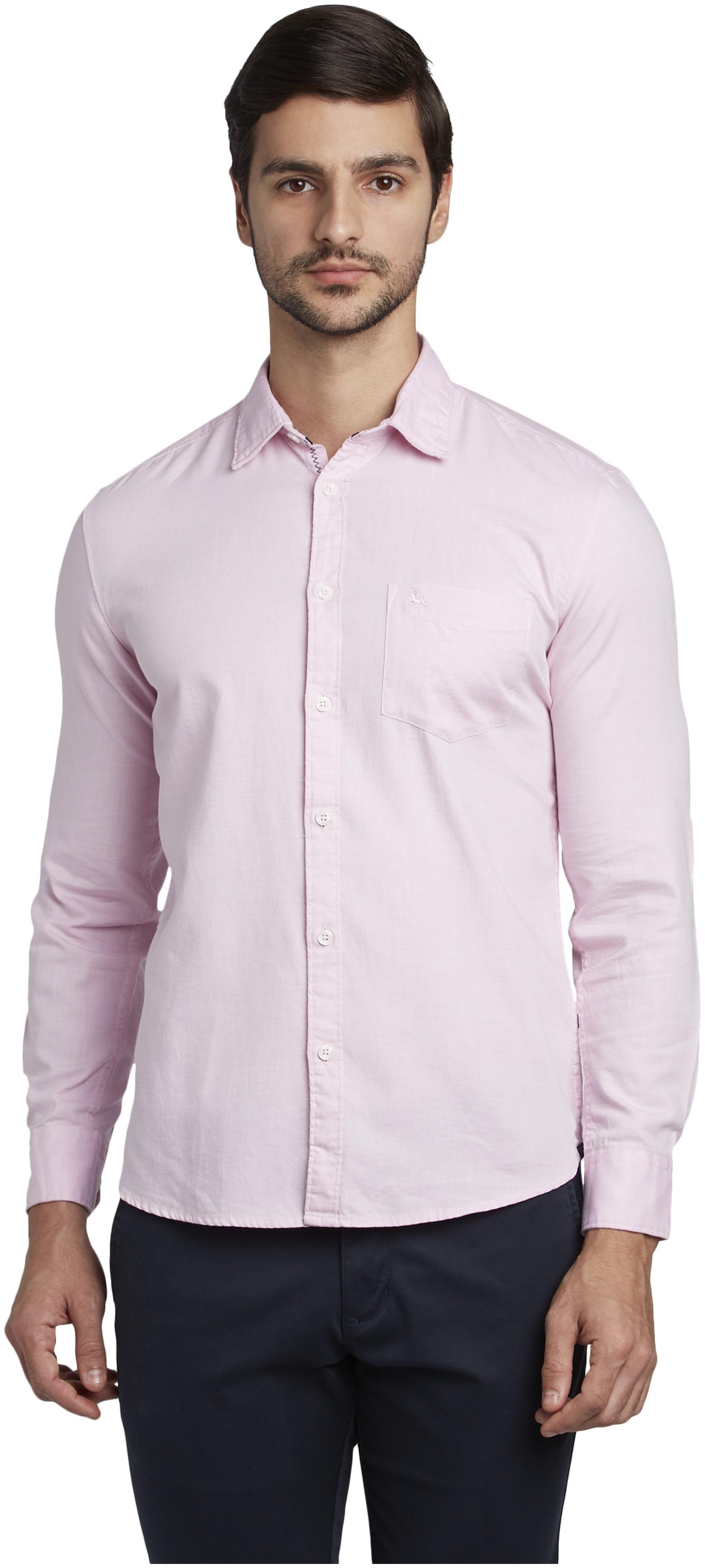 

Parx Men Pink Solid Slim Fit Casual Shirt