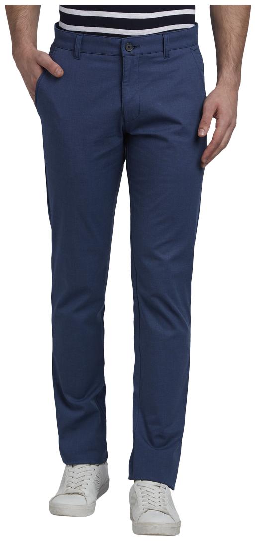 

Parx Men Blue Solid Slim fit Regular trousers