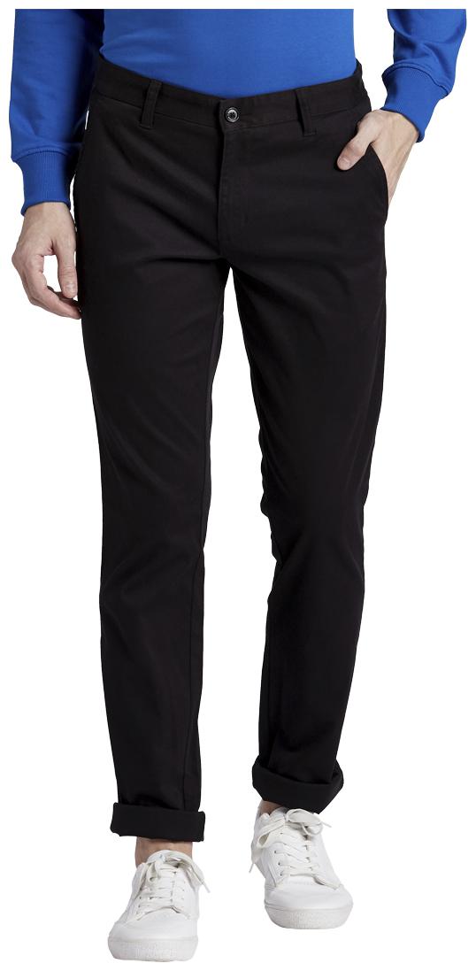 

Parx Men Black Solid Tapered fit Regular trousers