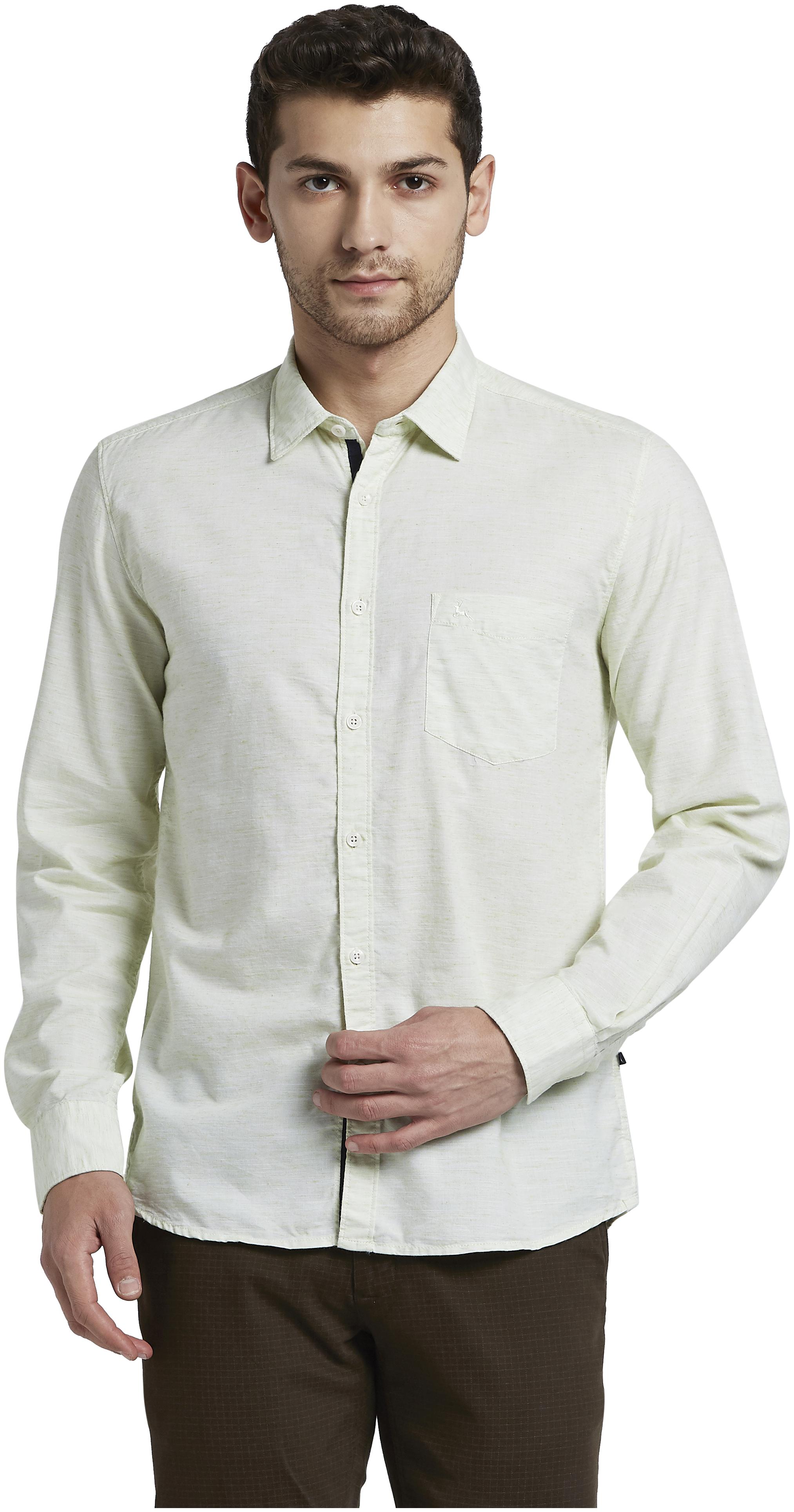 

Parx Men Green Solid Slim Fit Casual Shirt
