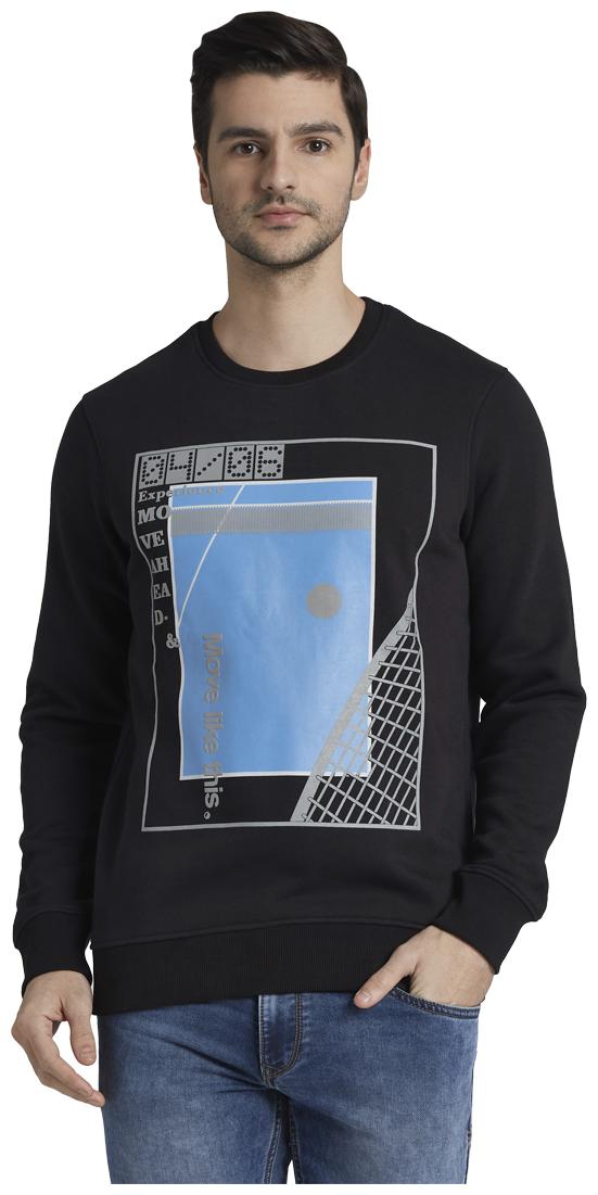 

Parx Men Black Round neck Sweatshirt