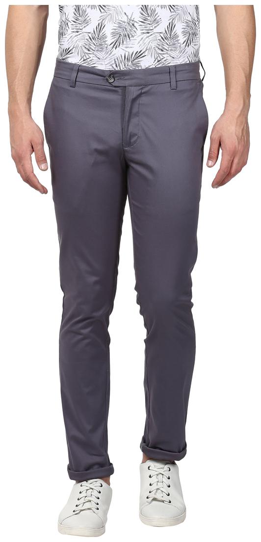 

Parx Men Blue Solid Slim fit Regular trousers