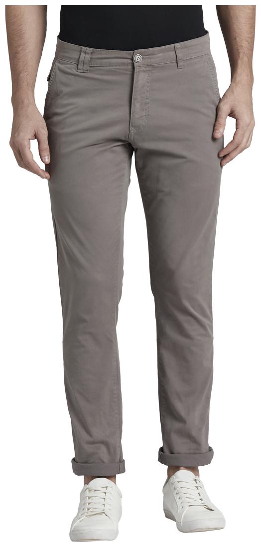 

Parx Men Grey Solid Tapered fit Regular trousers
