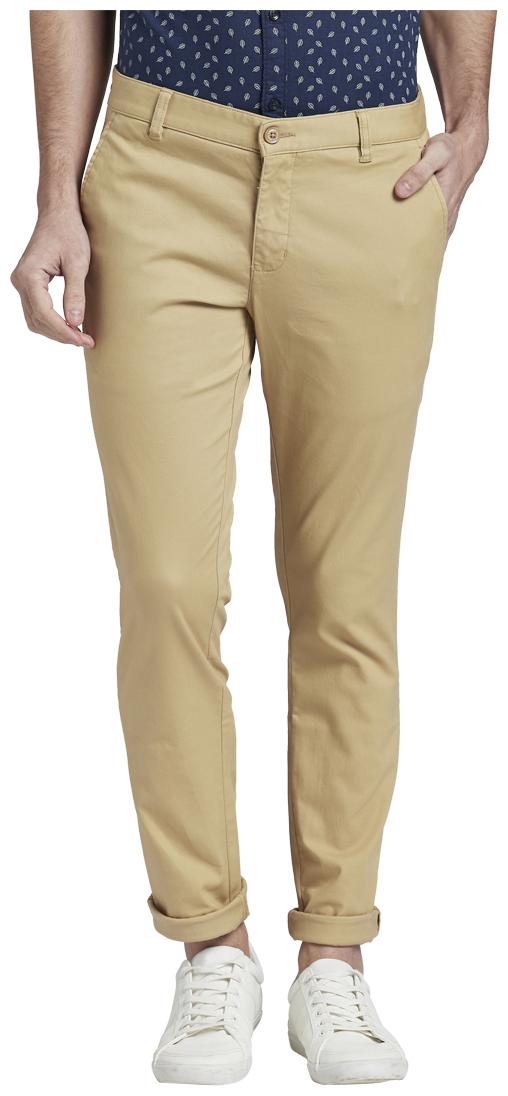 

Parx Men Brown Solid Slim fit Regular trousers