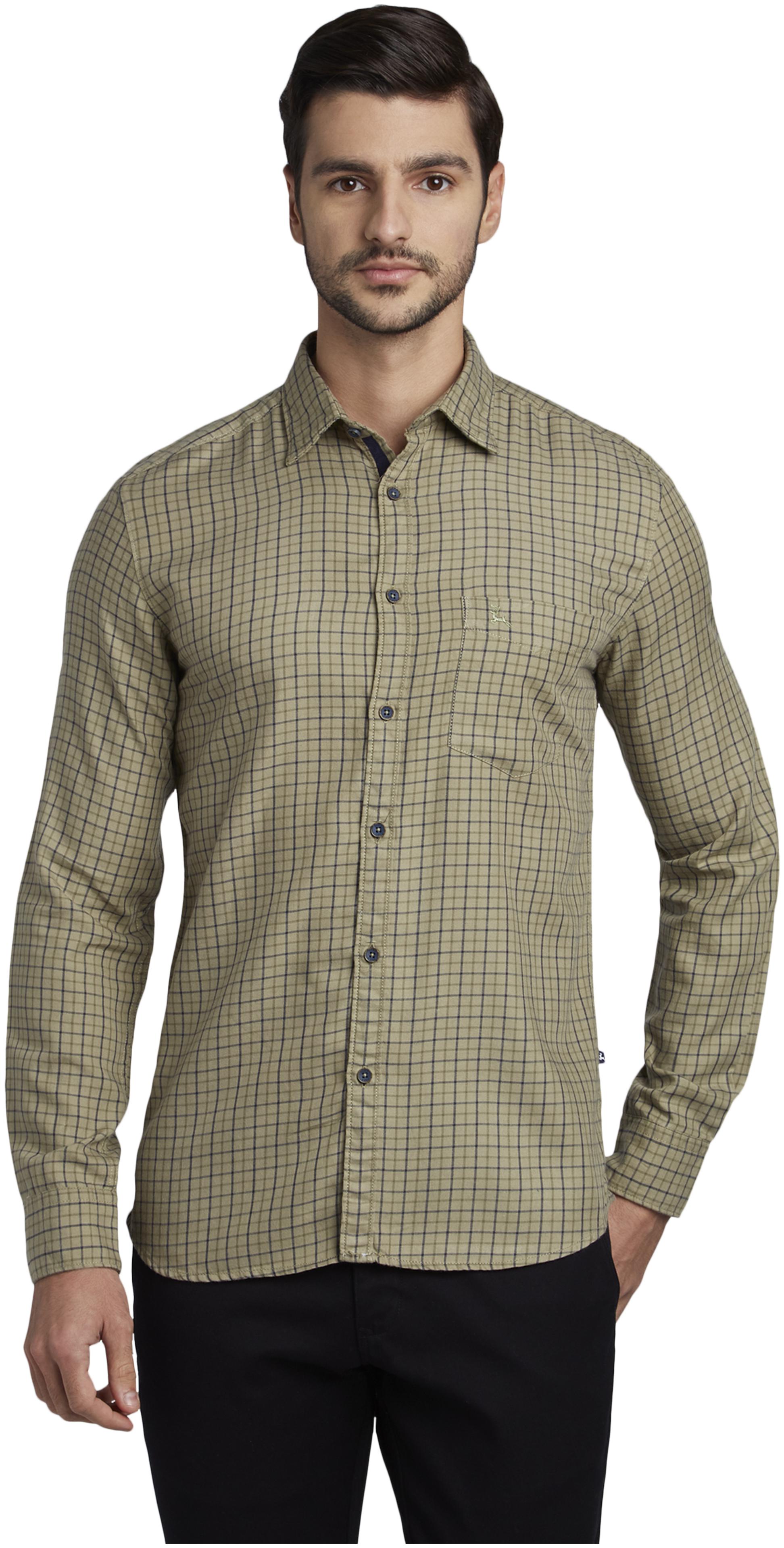 

Parx Men Green Checked Slim Fit Casual Shirt