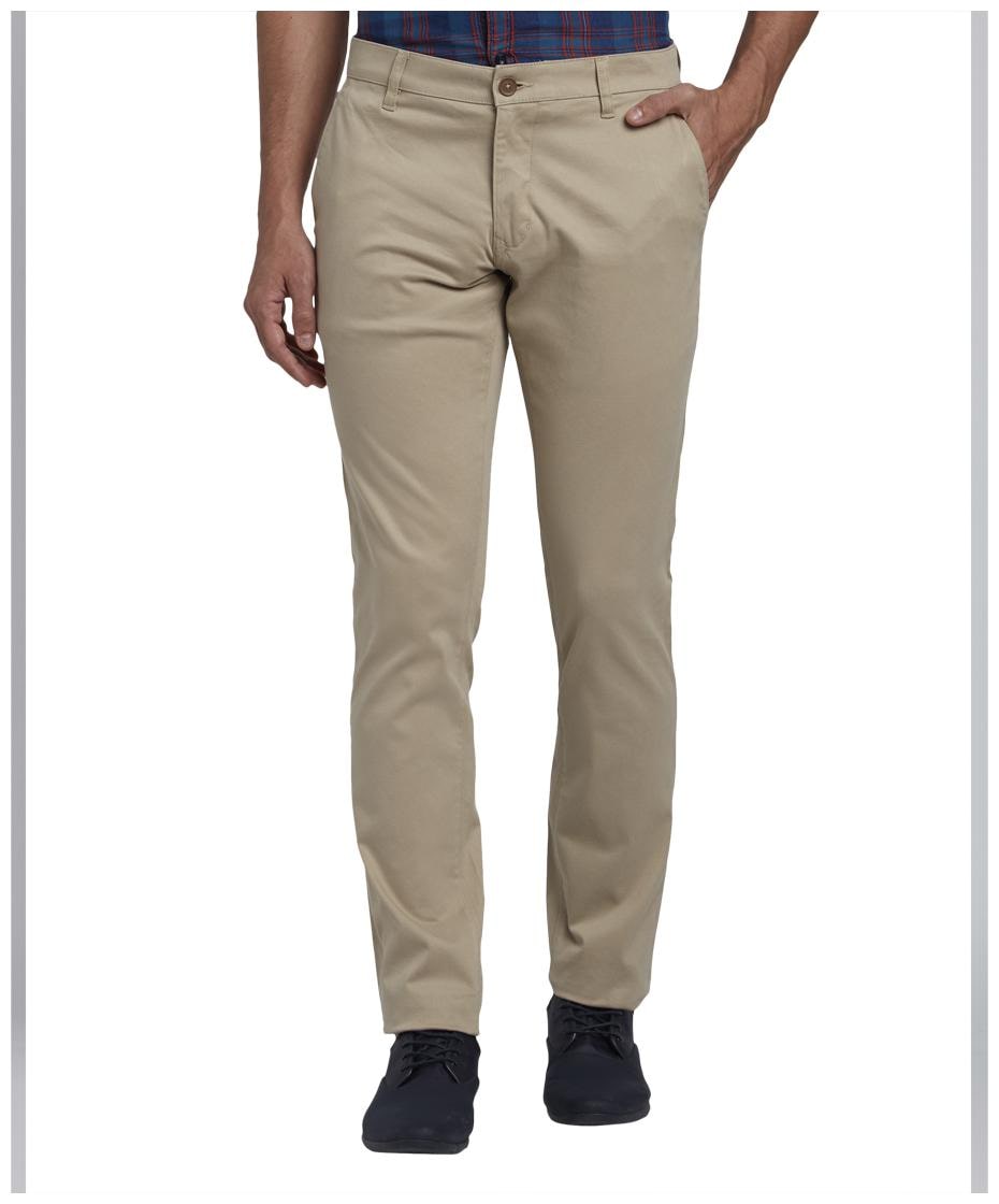 

Parx Men Beige Printed Slim fit Regular trousers