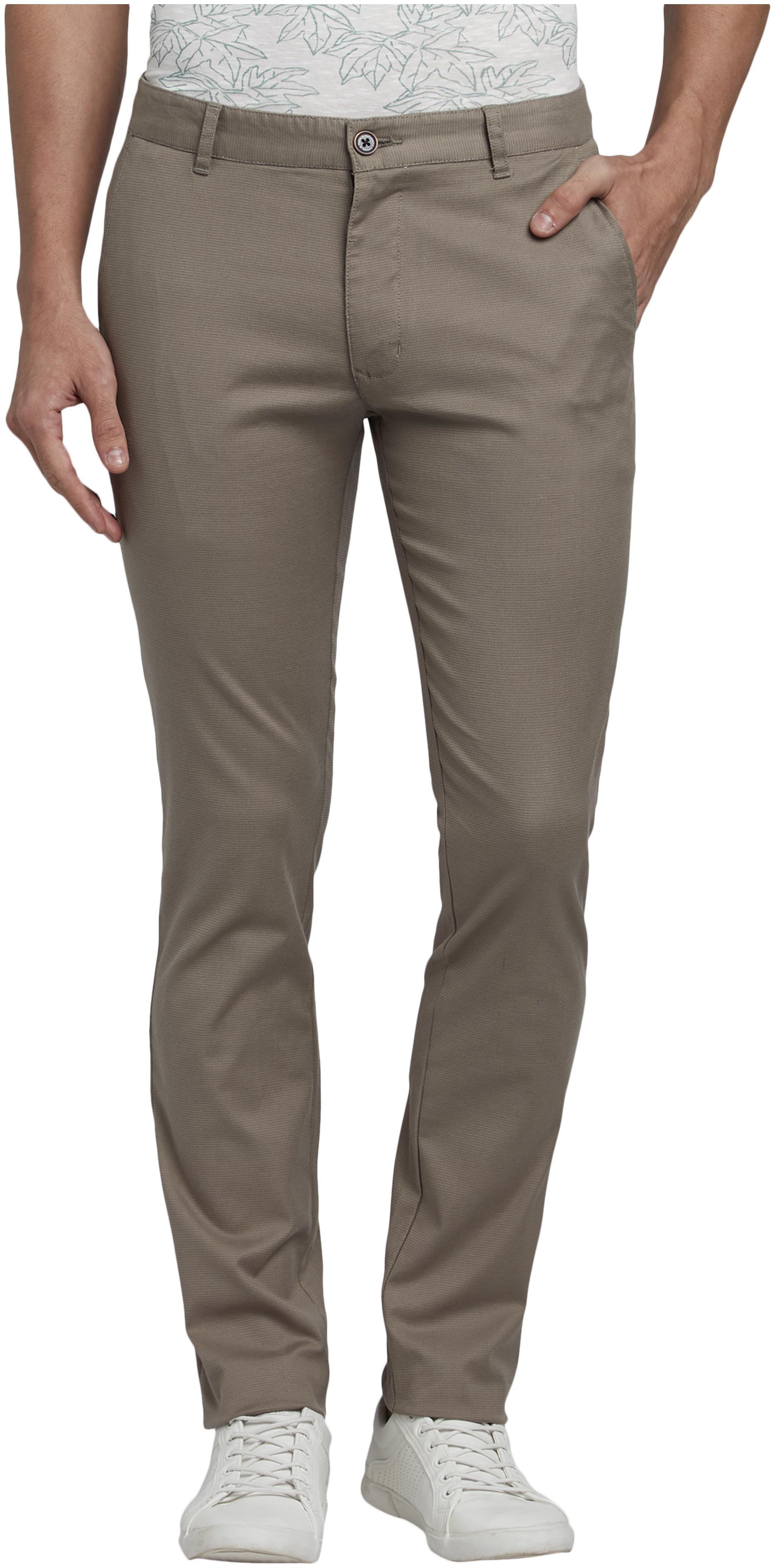 

Parx Men Grey Checked Tapered fit Regular trousers