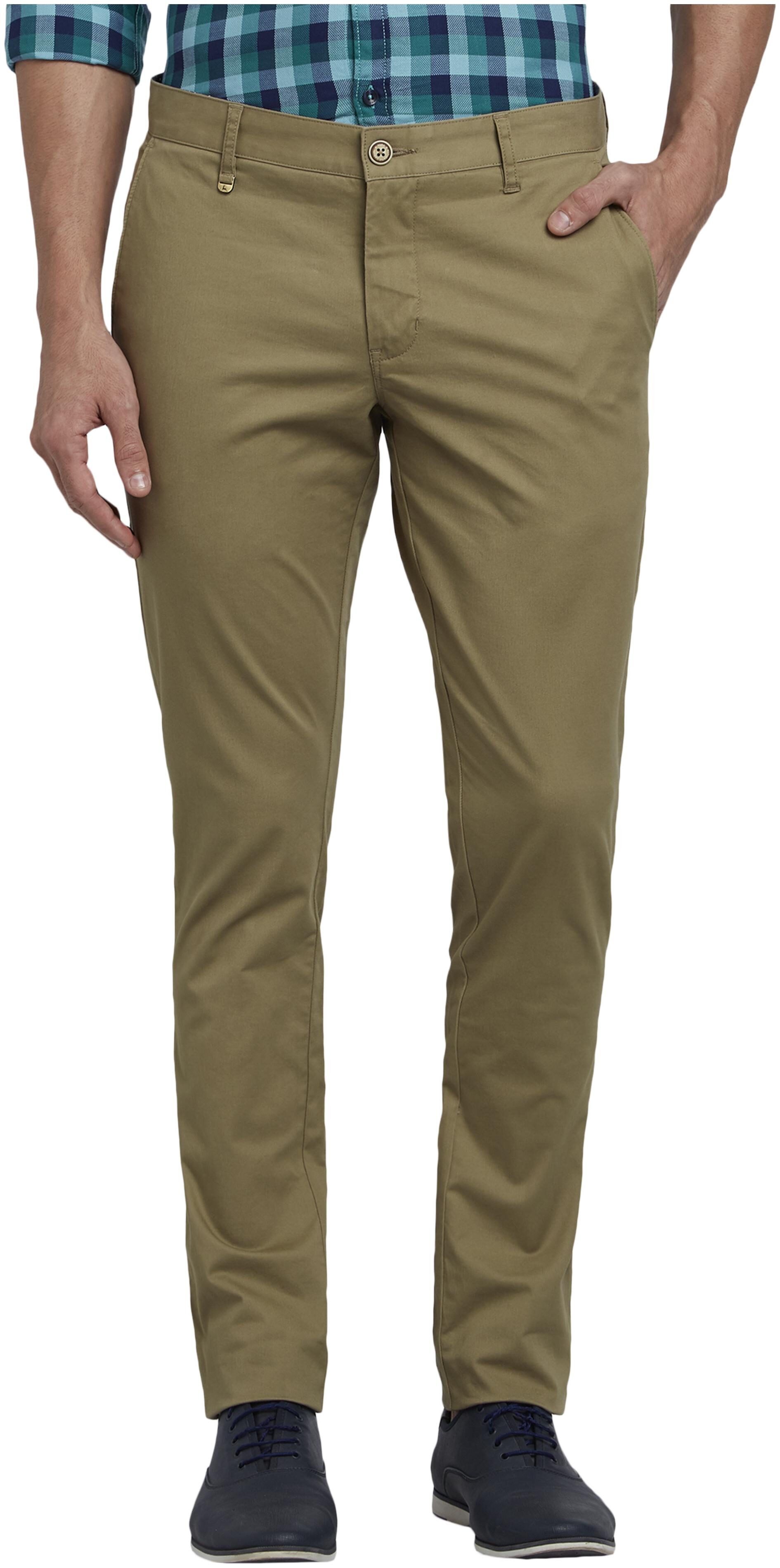 

Parx Men Brown Solid Tapered fit Regular trousers
