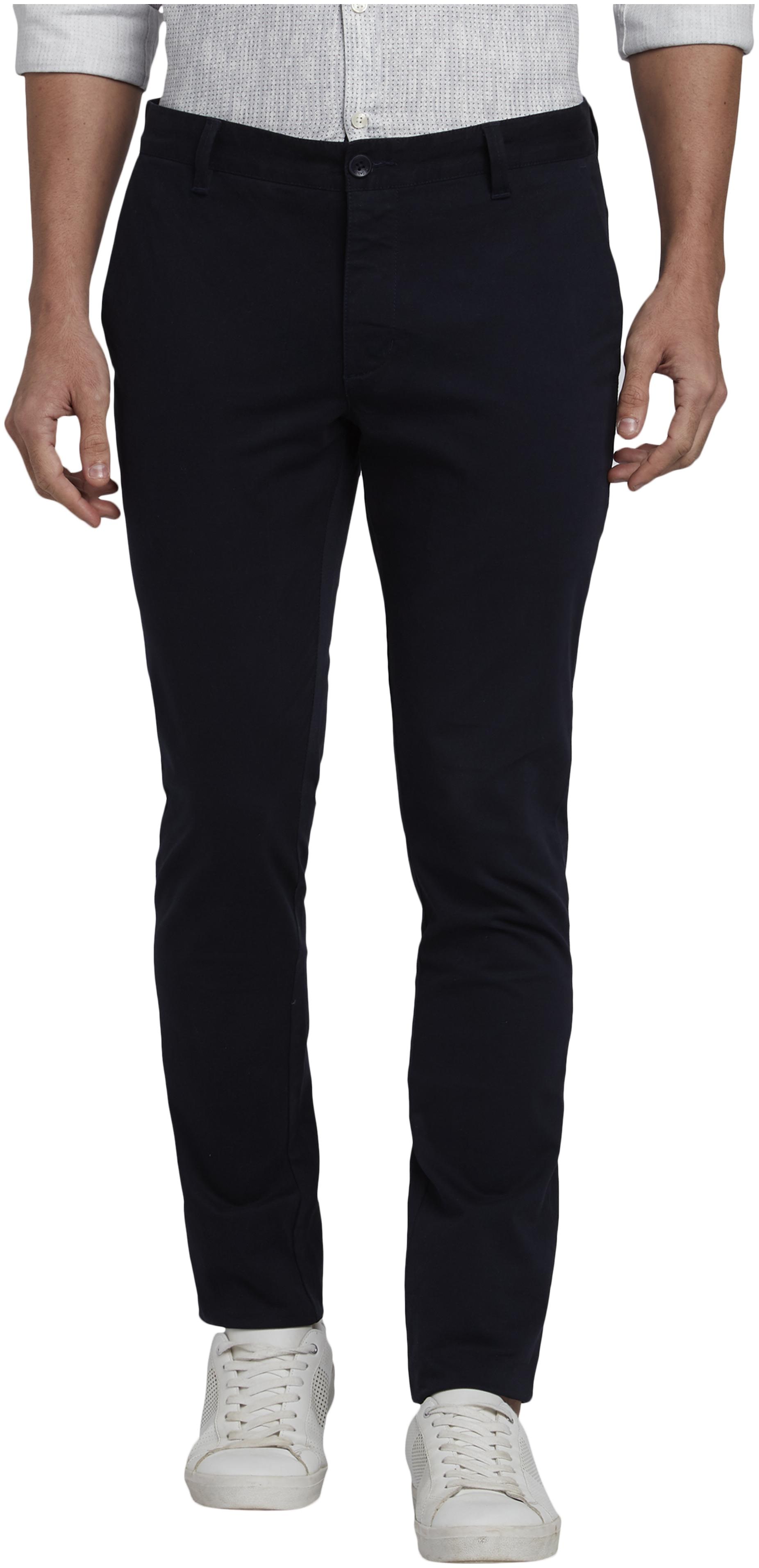 

Parx Men Navy blue Solid Regular fit Regular trousers