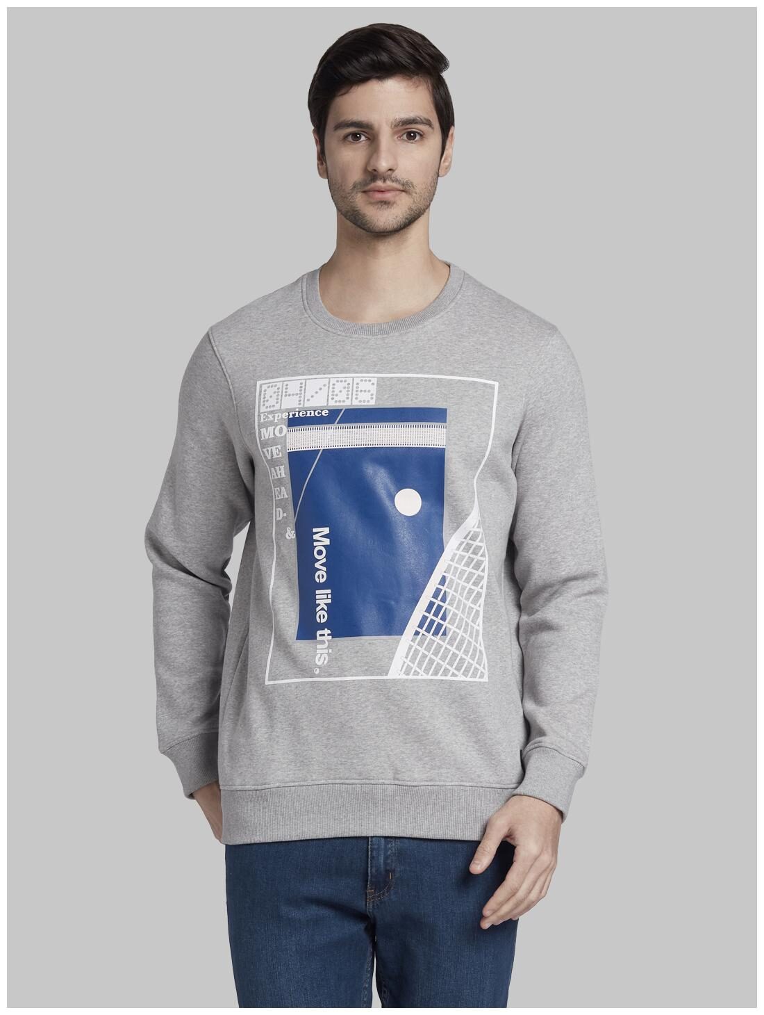 

Parx Men Grey Round neck Sweatshirt