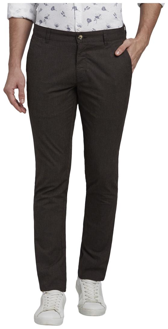 

Parx Men Brown Solid Tapered fit Regular trousers