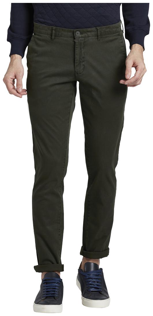 

Parx Men Green Solid Tapered fit Regular trousers