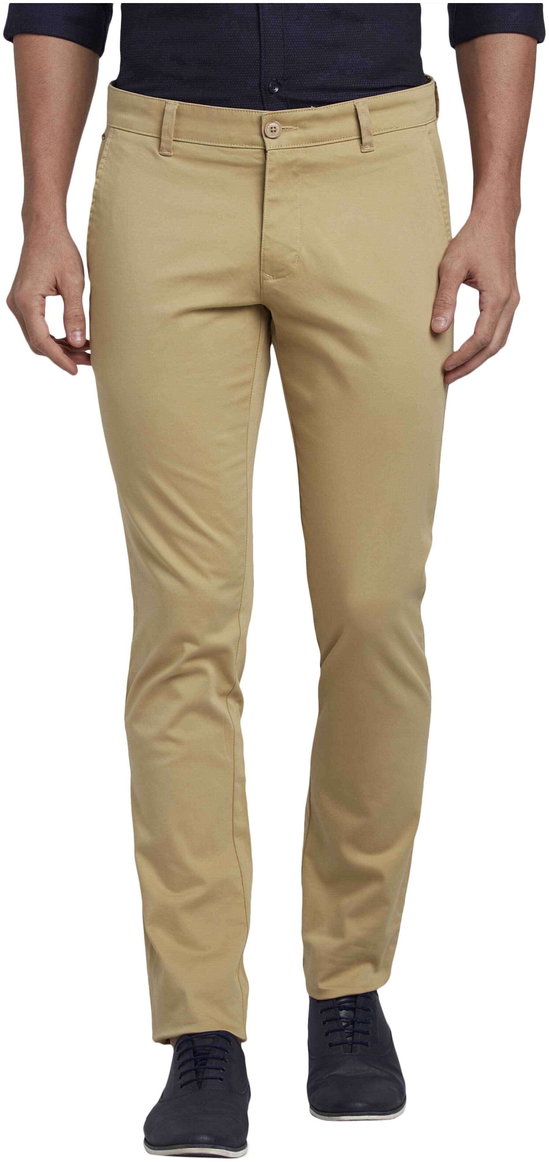 

Parx Men Brown Solid Tapered fit Regular trousers