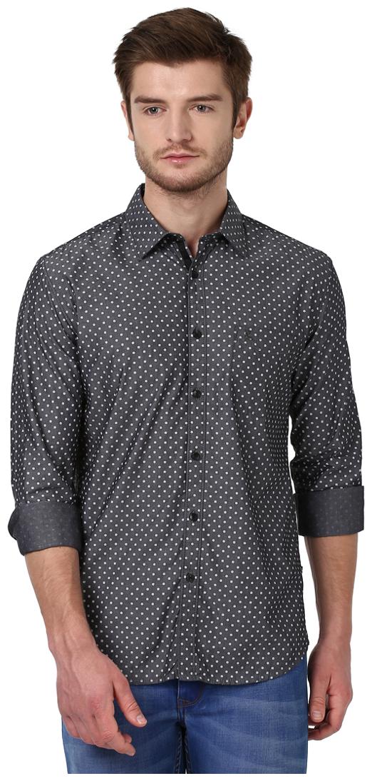 

Parx Men Grey Polka Dots Slim Fit Casual Shirt