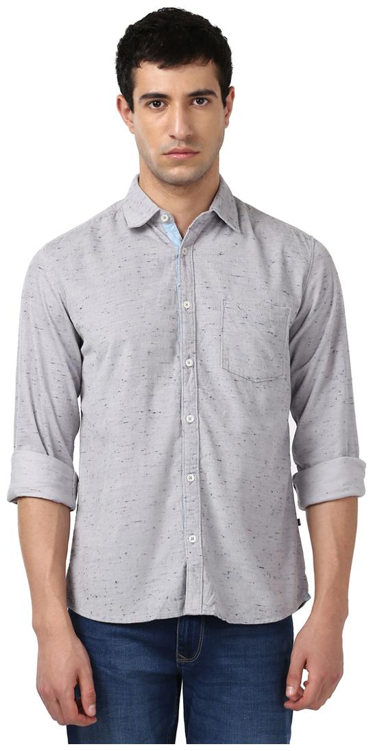 

Parx Men Grey Solid Slim Fit Casual Shirt