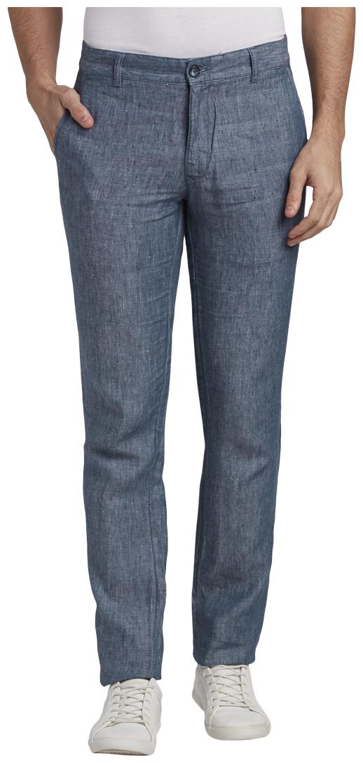 

Parx Men Blue Solid Slim fit Regular trousers