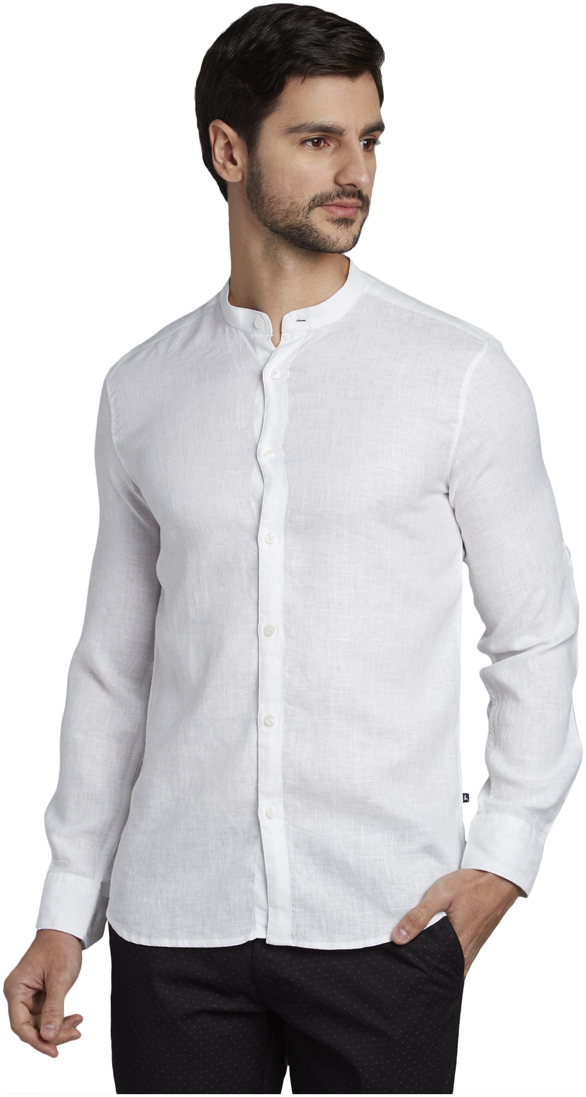 

Parx Men White Solid Slim Fit Casual Shirt