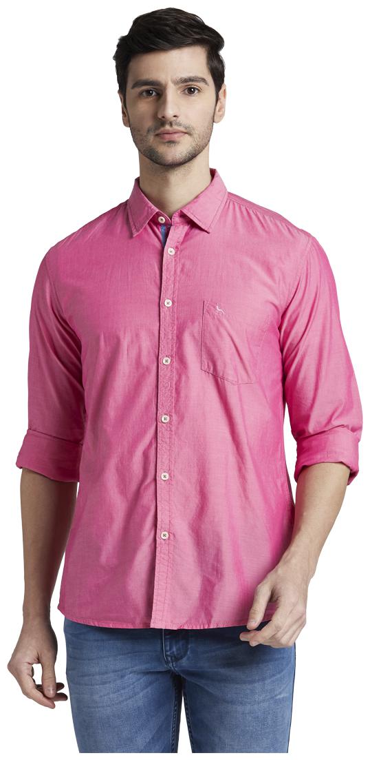 

Parx Men Pink Solid Slim Fit Casual Shirt