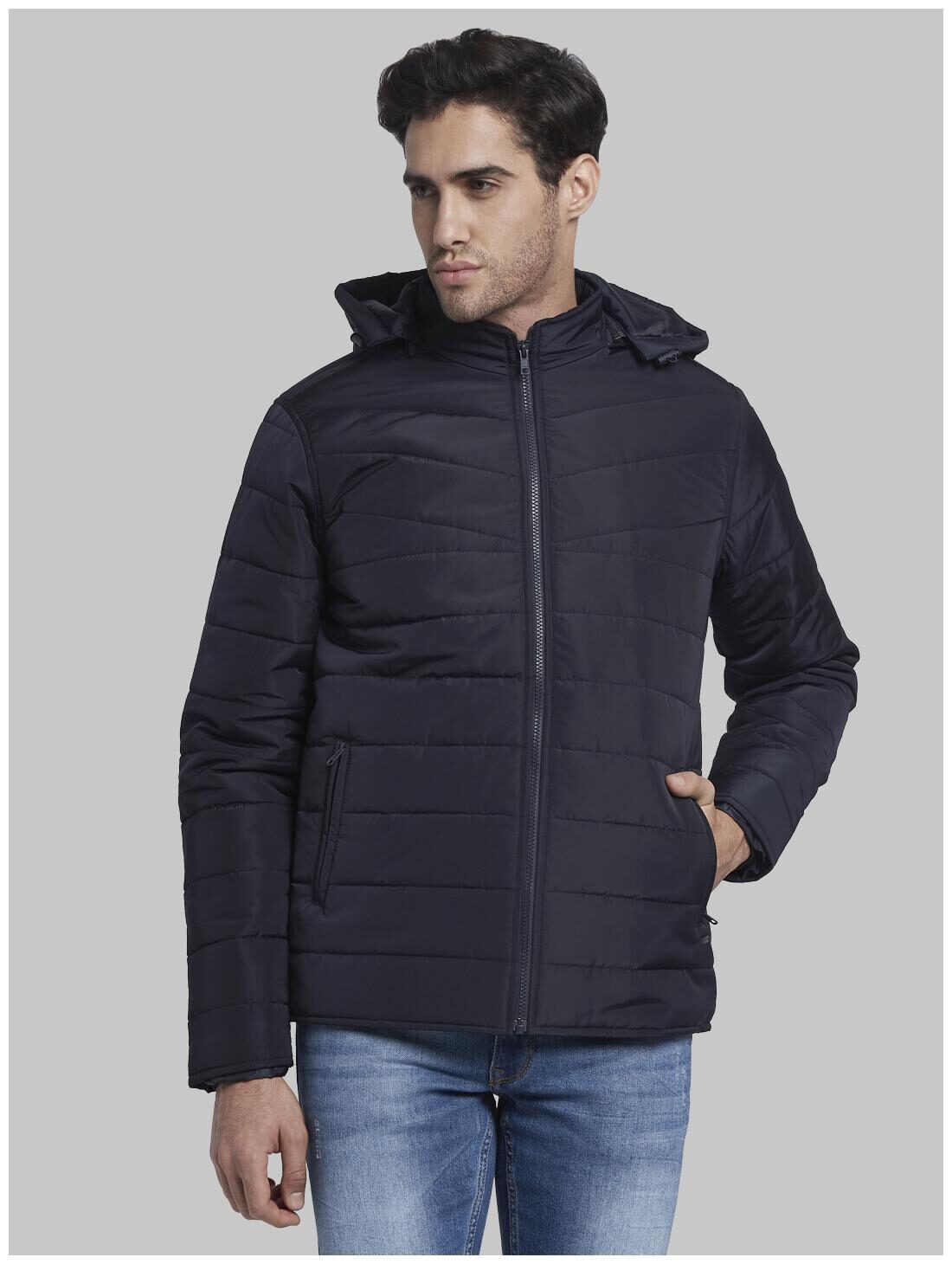 

Parx Men Blue Solid Bomber jacket