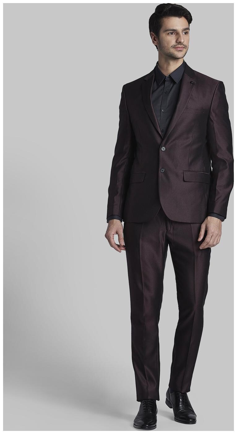 

Parx Men Rayon Regular Fit Single Breasted Suit Maroon