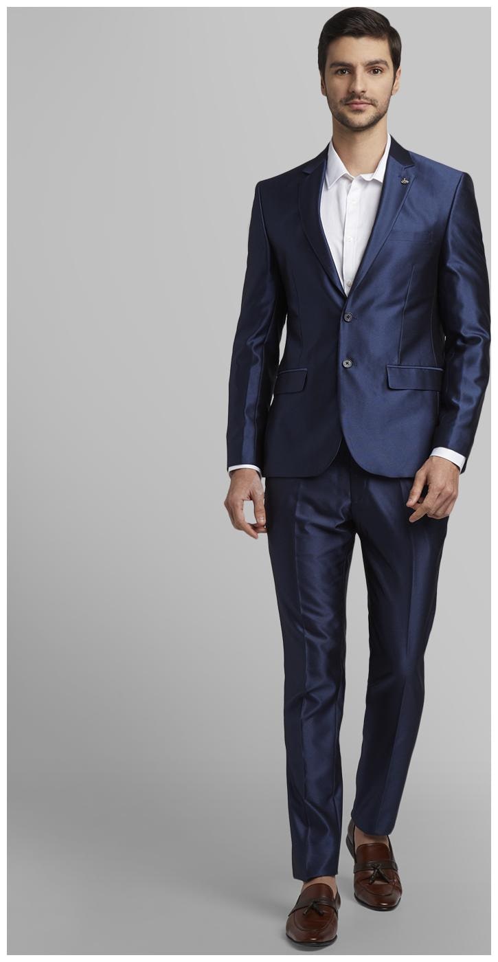 

Parx Men Rayon Regular Fit Single Breasted Suit Blue