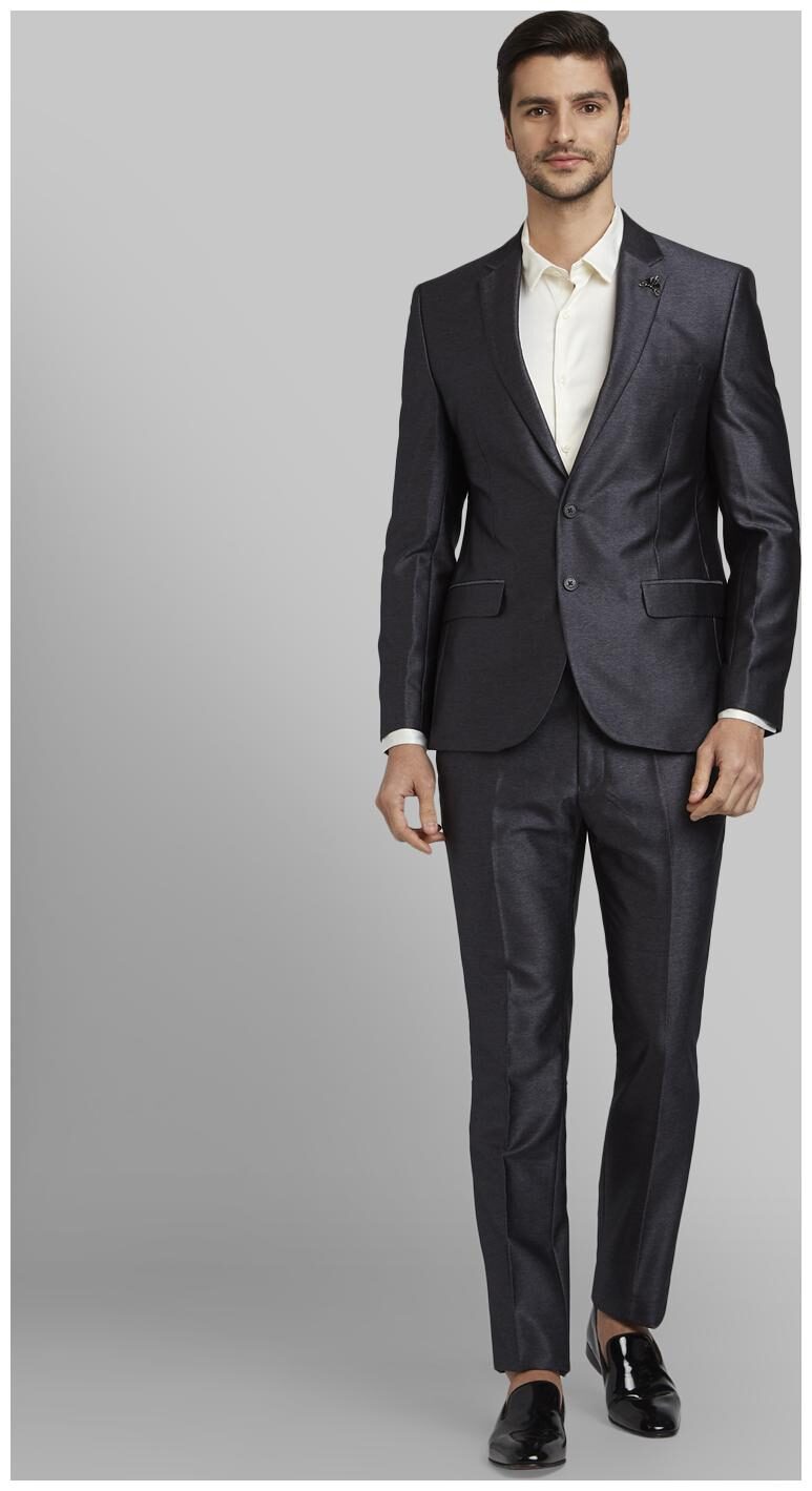 

Parx Men Rayon Regular Fit Single Breasted Suit Grey