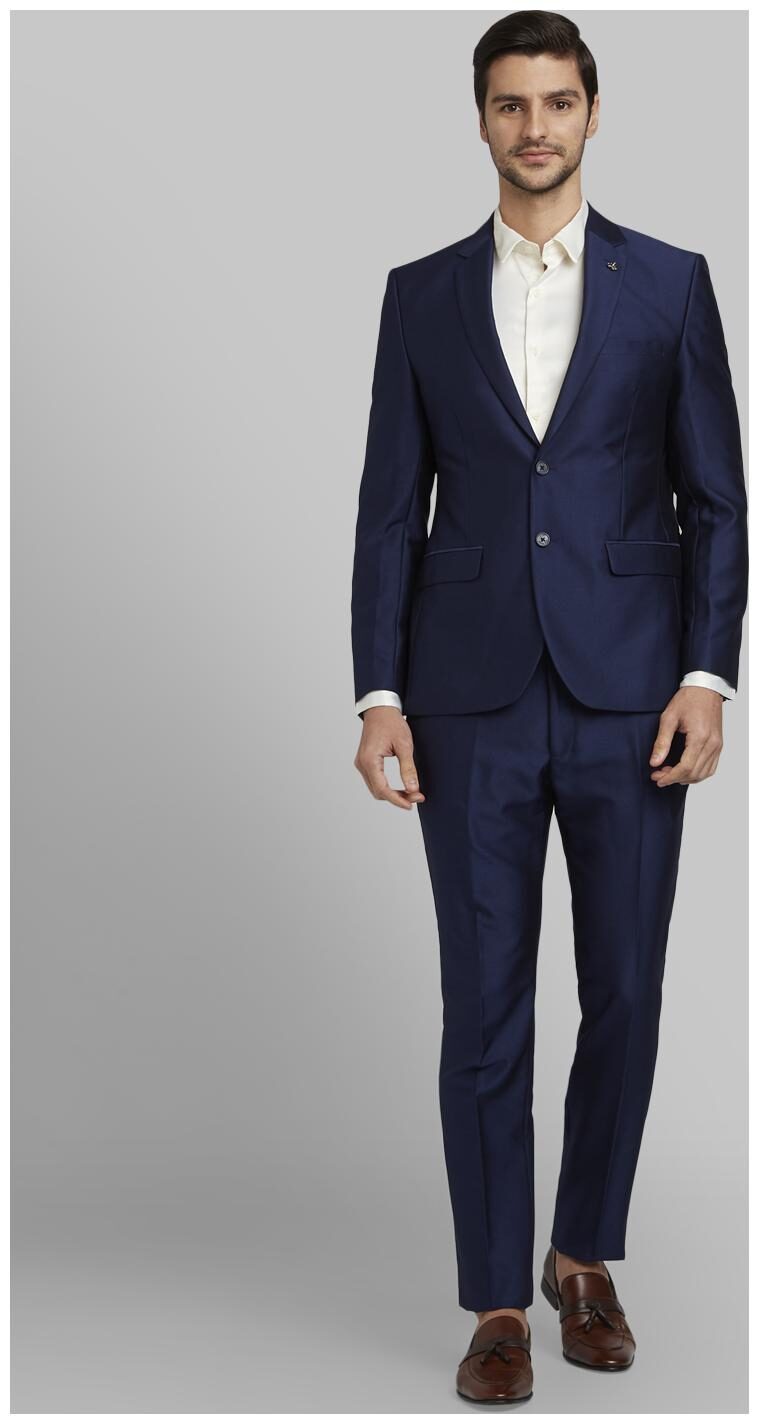 

Parx Men Rayon Regular Fit Single Breasted Suit Blue