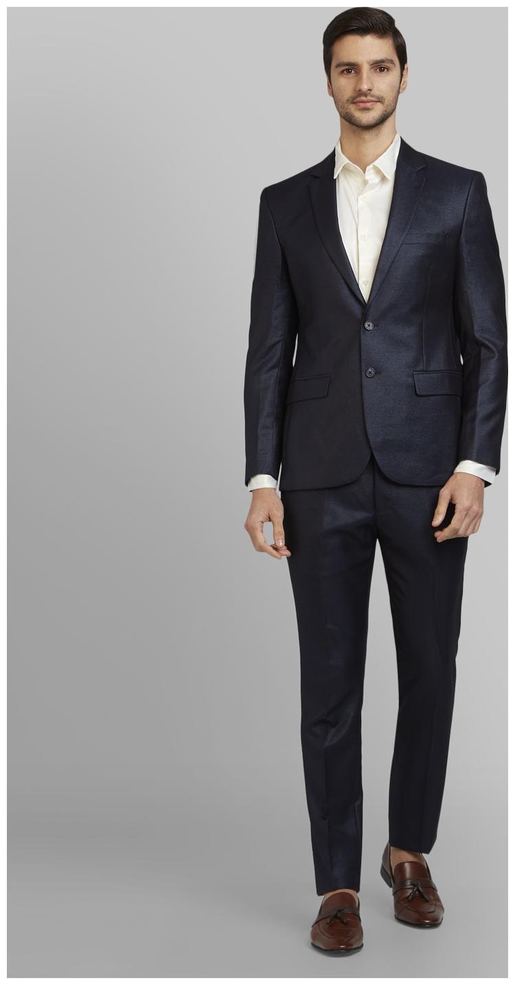 

Parx Men Rayon Regular Fit Single Breasted Suit Blue