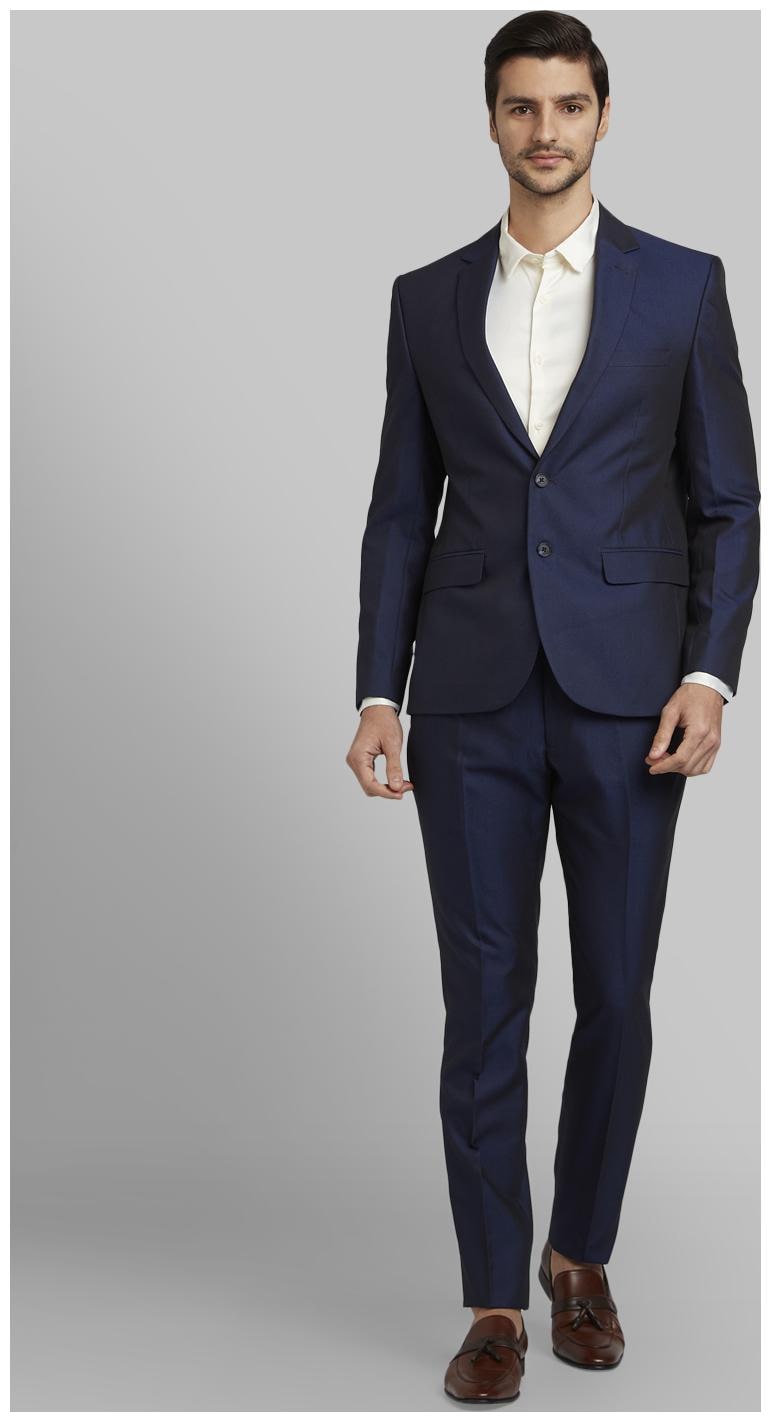 

Parx Men Rayon Regular Fit Single Breasted Suit Blue