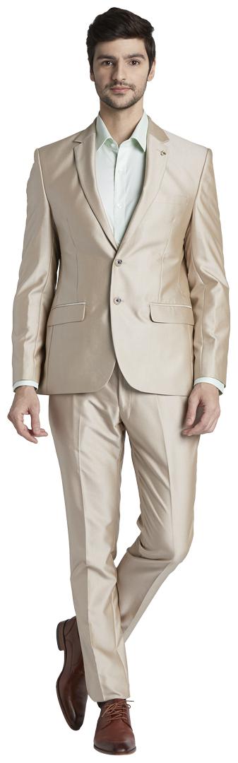 

Parx Men Rayon Solid Single Breasted Suit Brown