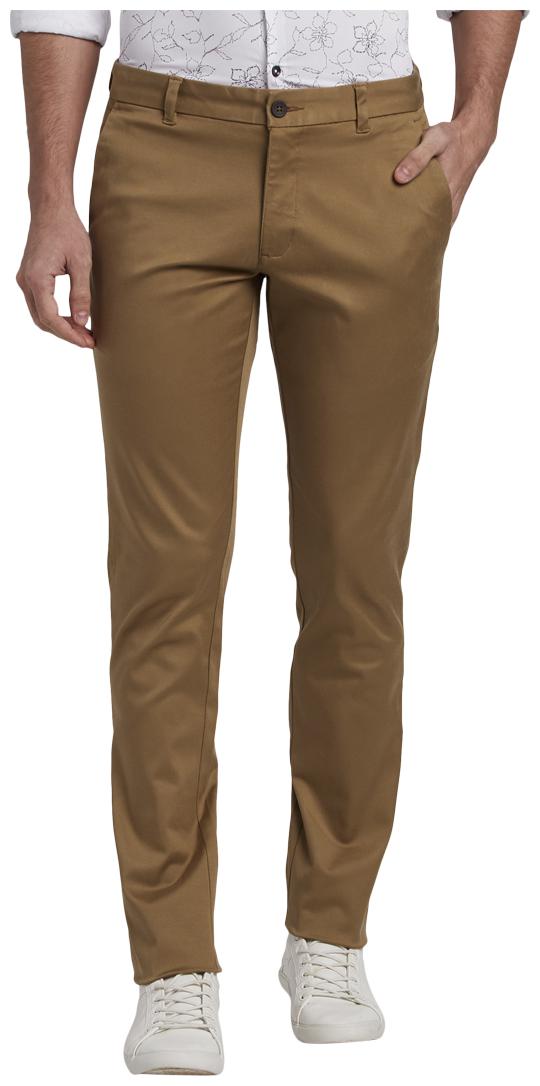 

Parx Men Brown Solid Tapered fit Regular trousers