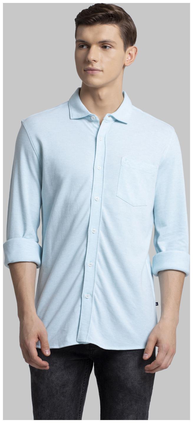 

Parx Men Blue Solid Regular Fit Casual Shirt