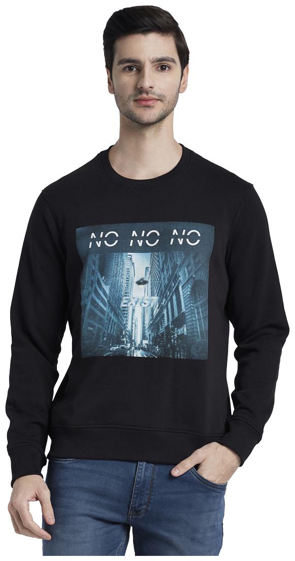 

Parx Men Black Round neck Sweatshirt