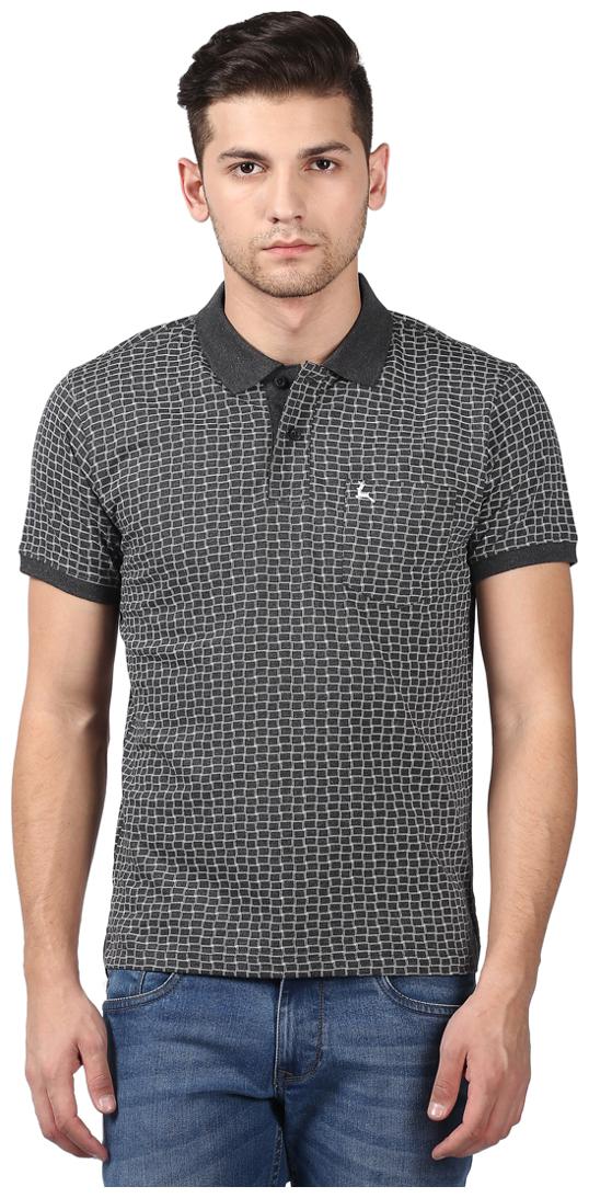 

Parx Men s Regular Fit Polo Printed T-Shirt - Grey