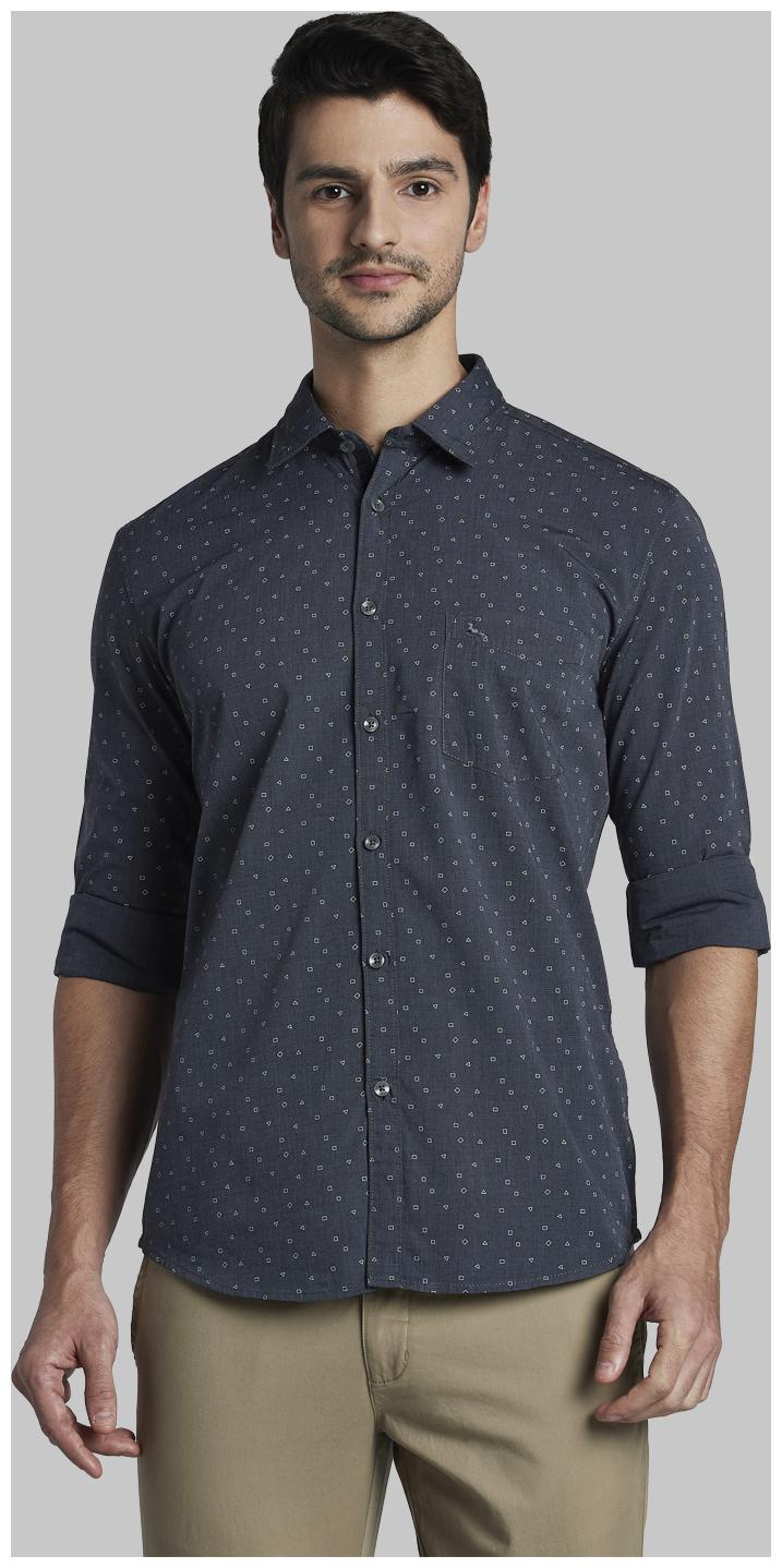 

Parx Men Grey Polka Dots Slim Fit Casual Shirt