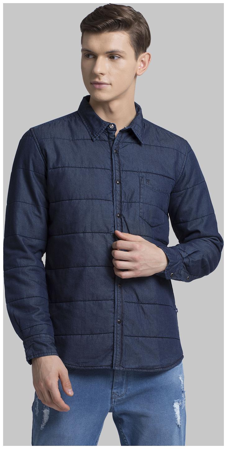 

Parx Men Blue Solid Slim Fit Casual Shirt