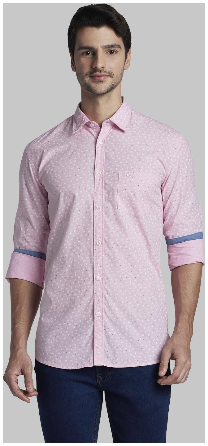 

Parx Men Pink Polka Dots Slim Fit Casual Shirt
