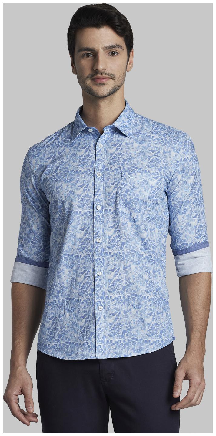 

Parx Men Blue Floral Slim Fit Casual Shirt