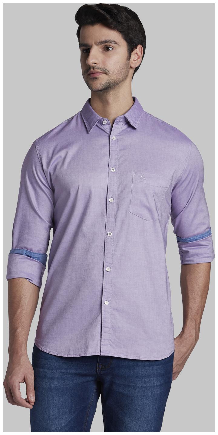 

Parx Men Purple Solid Slim Fit Casual Shirt