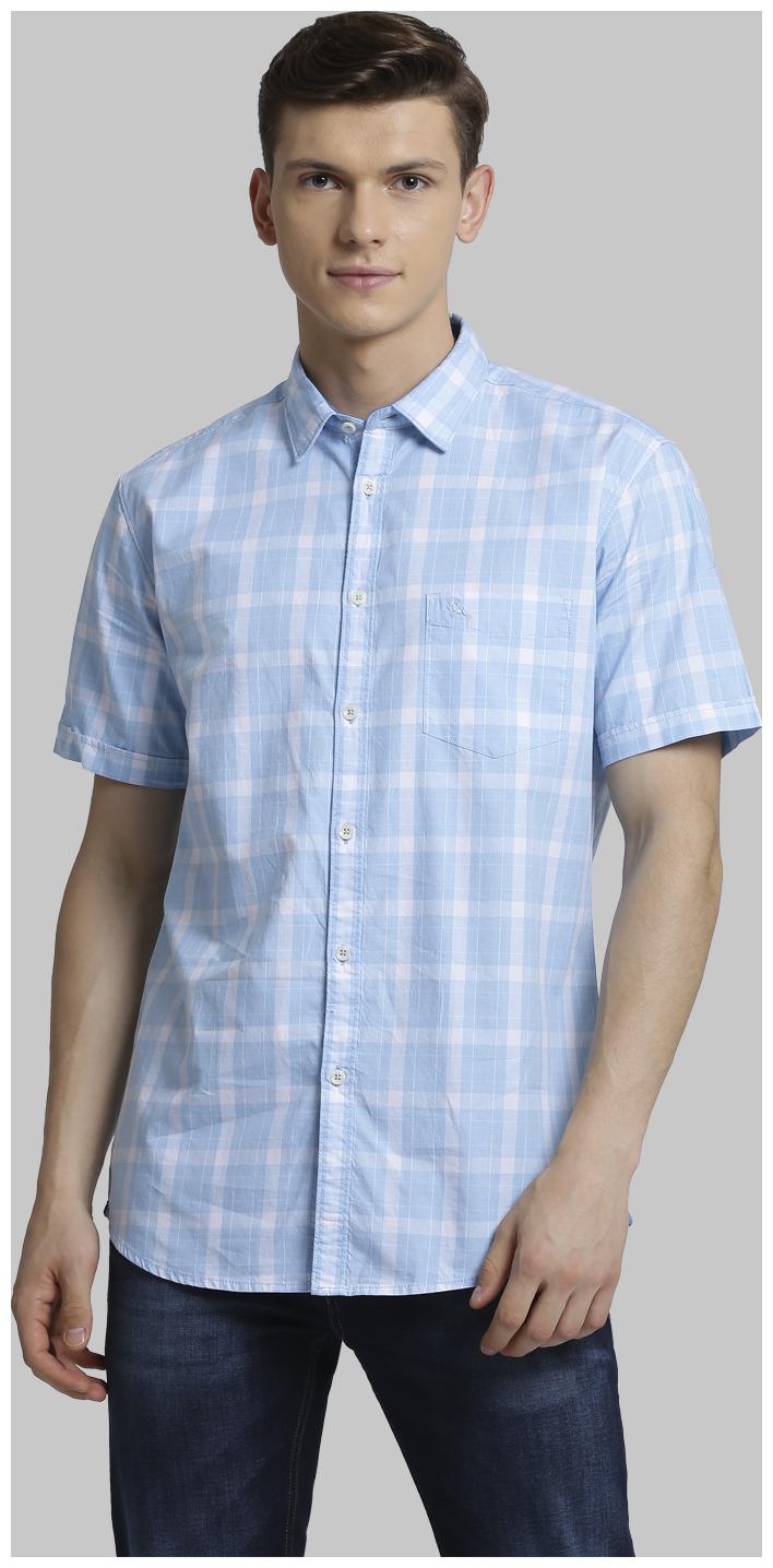 

Parx Men Blue Checked Slim Fit Casual Shirt