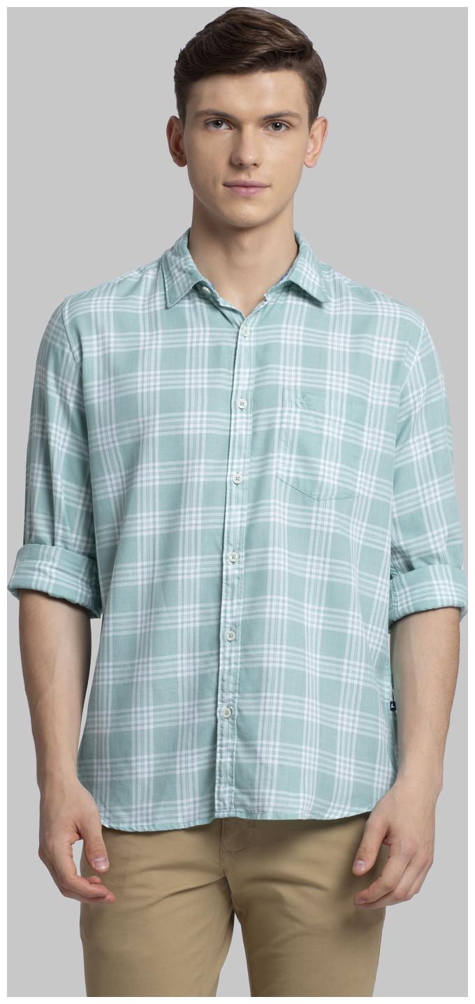 

Parx Men Green Checked Slim Fit Casual Shirt