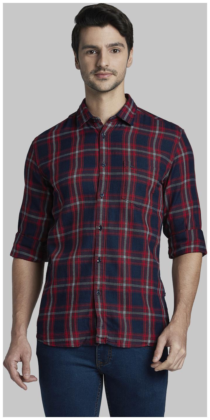 

Parx Men Red Checked Slim Fit Casual Shirt