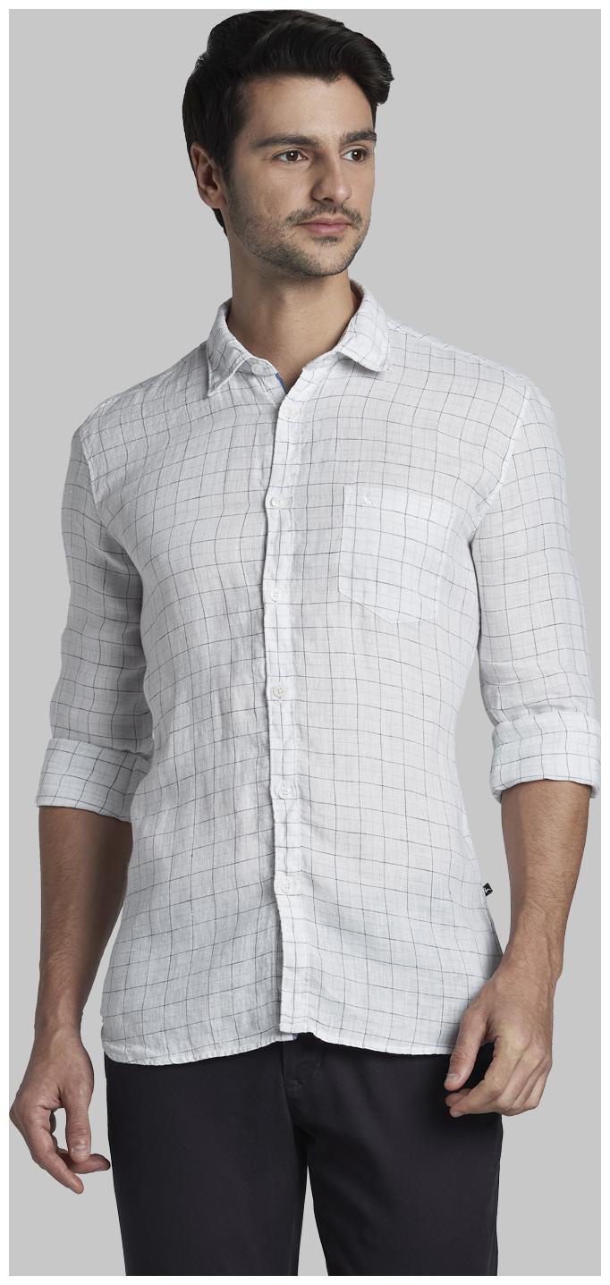 

Parx Men White Checked Slim Fit Casual Shirt